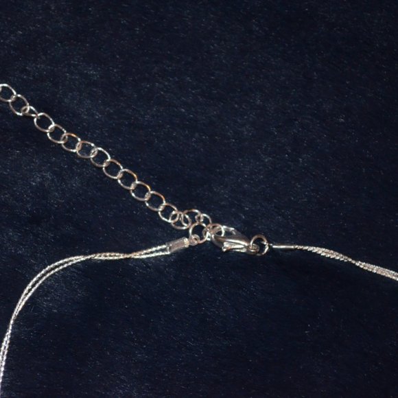 Unknown Necklace Blue Beads on like Silver Chain Two lines Extension Chain 16' - Picture 2 of 4